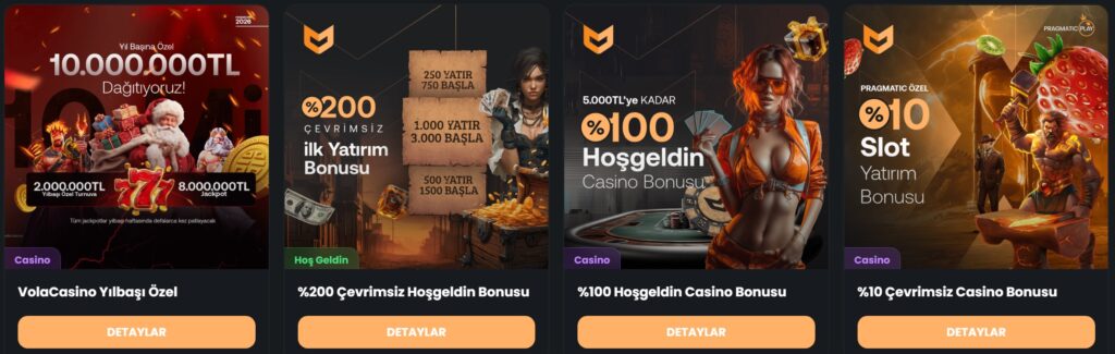 volacasino bonus seçenekleri